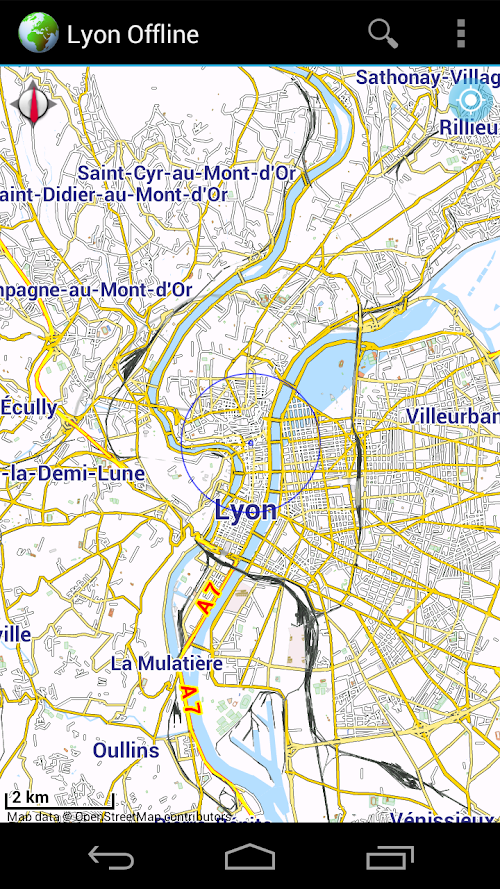 Android application Offline Map Lyon, France screenshort