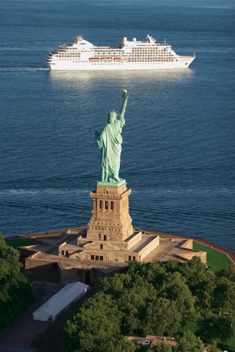 Get a close-up view of the Statue of Liberty from the decks of Seven Seas Navigator as you sail into New York's harbor.