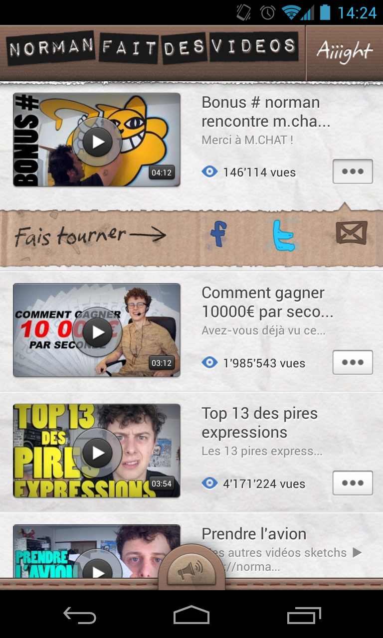 Android application Norman fait des vidéos ! screenshort
