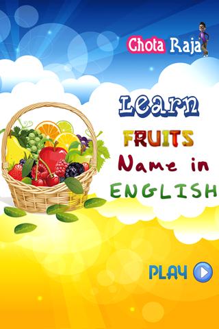 Fruits in English on Tab