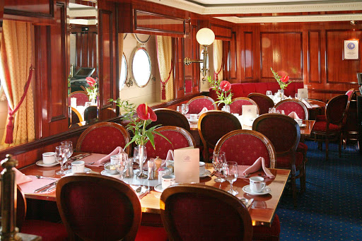 Royal-Clipper-main-dining-room-3 - Some of the tables in Royal Clipper's dining room have windows with a sea view. 