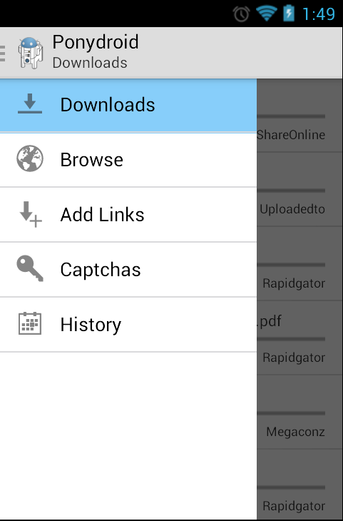    Ponydroid Download Manager- screenshot  