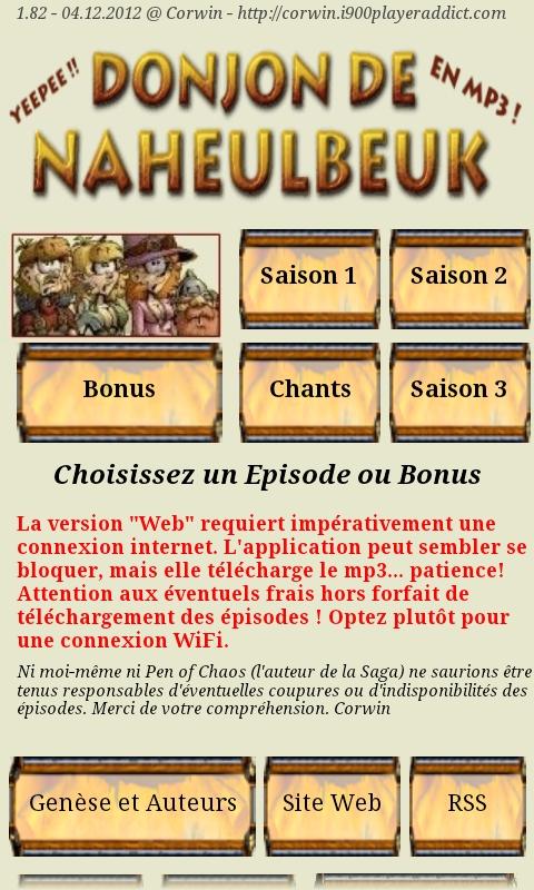 Android application Le Donjon de Naheulbeuk! screenshort