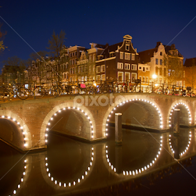 Amsterdam reflecting Bridge  by Benjamin Arthur - City,  Street & Park Historic Districts