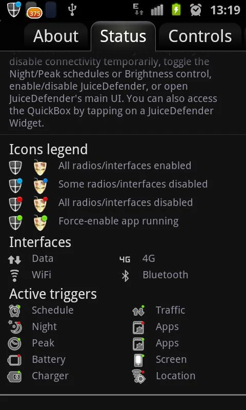 JuiceDefender - battery saver - screenshot