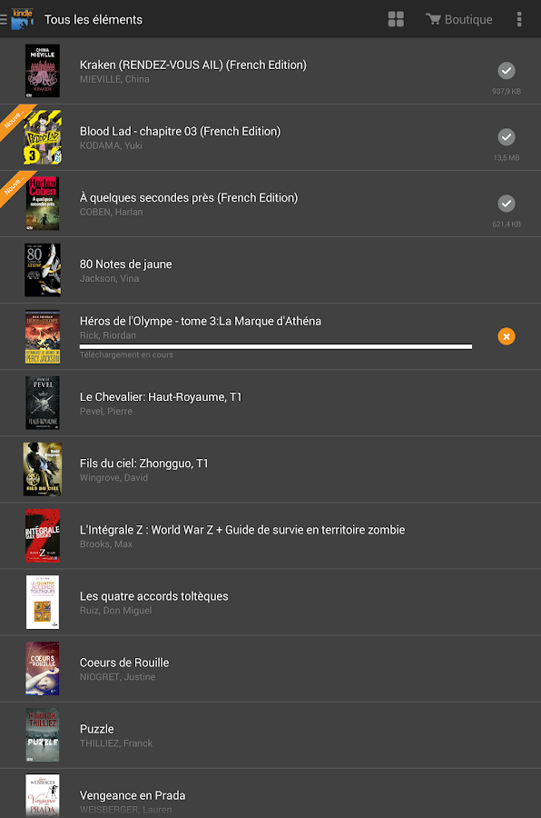   Kindle – Capture d'écran 
