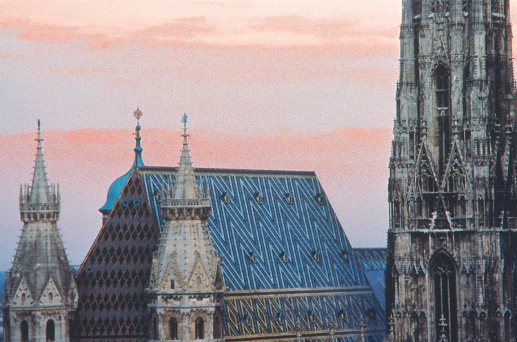 Closeup of St. Stephen’s Cathedral in Vienna, Austria.