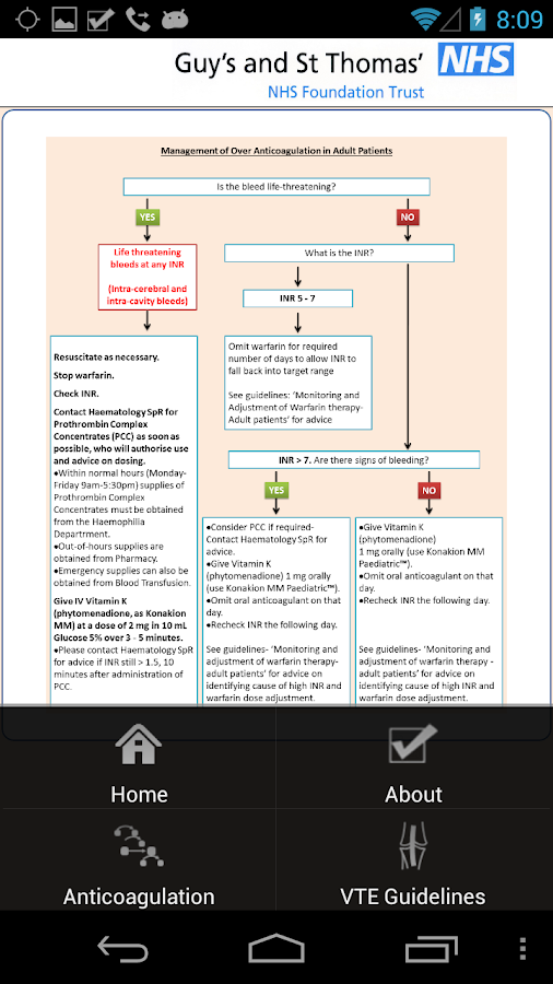    Thrombosis Guidelines- screenshot  