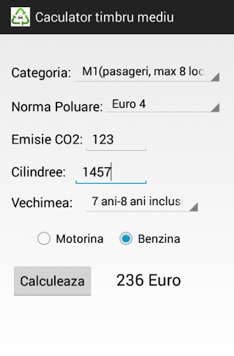 Calculator timbru mediu 2013