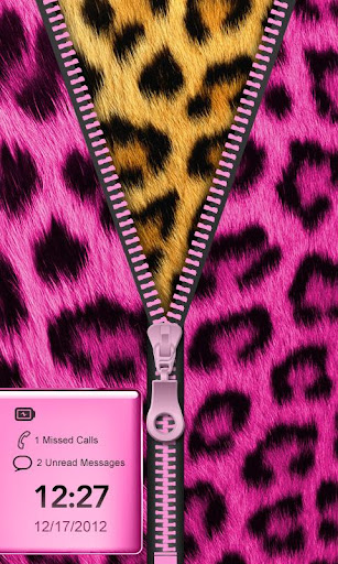 【免費個人化App】Pink Cheetah Zipper Lockscreen-APP點子