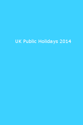 UK Public Holidays 2014