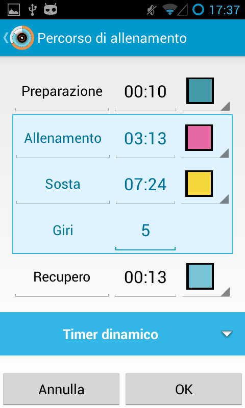 Nuovo Intervallo Timer Screen 2