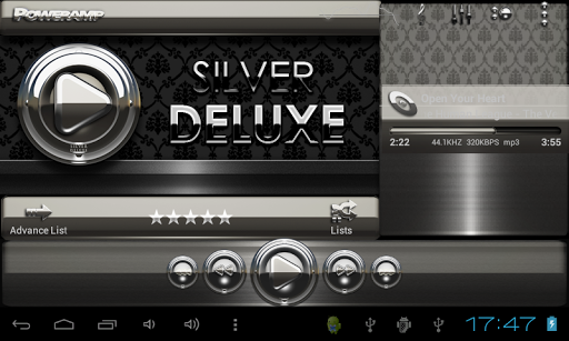 【免費個人化App】Poweramp skin Silver Deluxe-APP點子