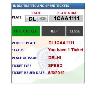 INDIA TRAFFIC TICKETS