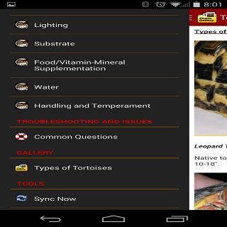 Android application TORTOISE CARE 101 screenshort