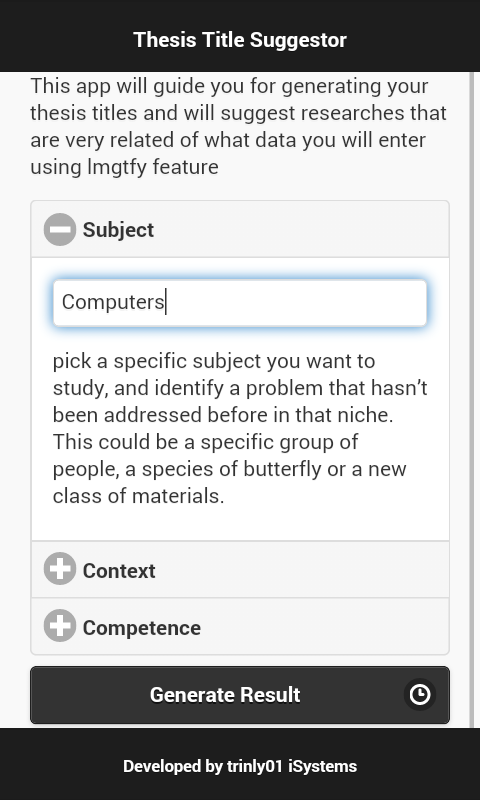 android app thesis title