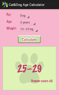 Cat Dog Age Calculator