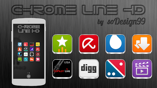 Screenshot Chrome Line Pro - Icon Pack v1.7.5