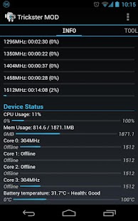 Trickster MOD Kernel Settings - screenshot thumbnail