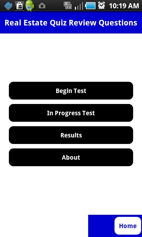 Real Estate Practice Exam Screen 1