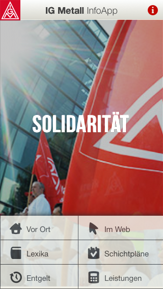 Android application IG Metall InfoApp screenshort