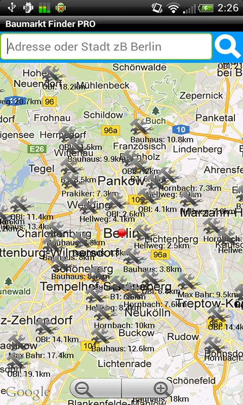 Baumarkt Finder PRO Screen 1