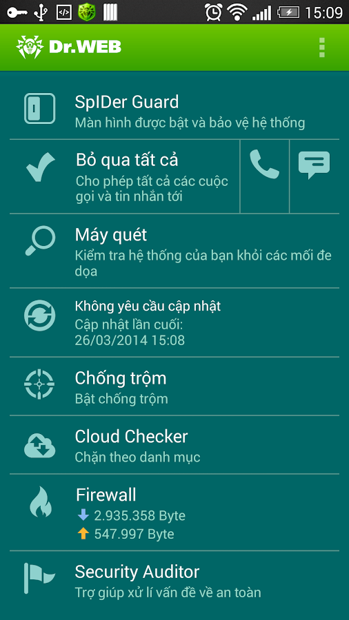  Tải về Dr.Web v.9 Anti virus Life lic android miễn phí | cracked 2014