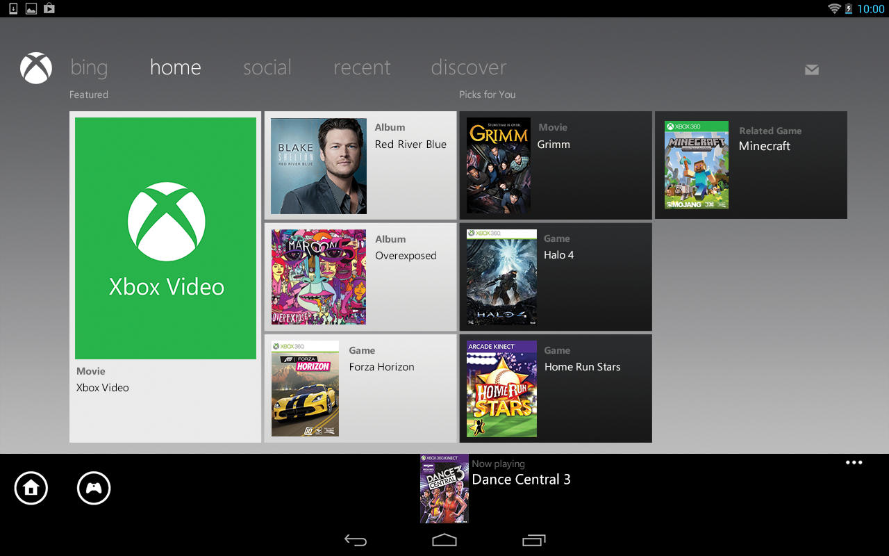 Xbox 360 SmartGlass - screenshot