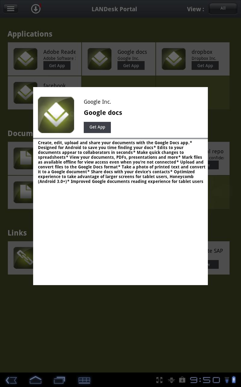LANDesk Portal Screen 2