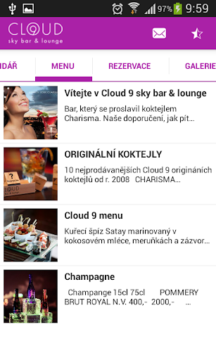 【免費生活App】Cloud 9 sky bar & lounge (cz)-APP點子