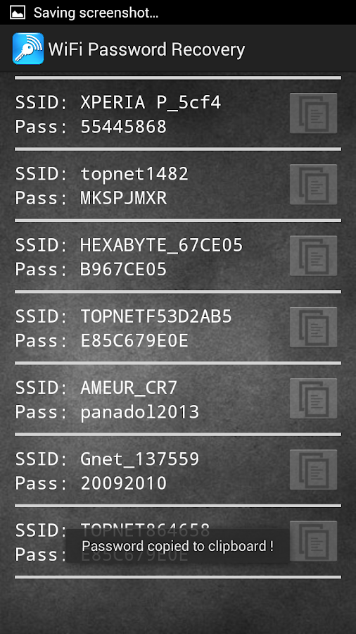 Wifi Password Recovery (ROOT) - screenshot