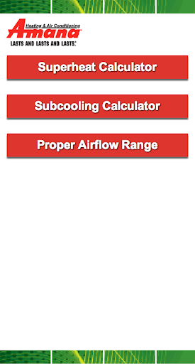 Amana Superheat Calculator