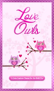 Cute Love Owls Theme Go SMS