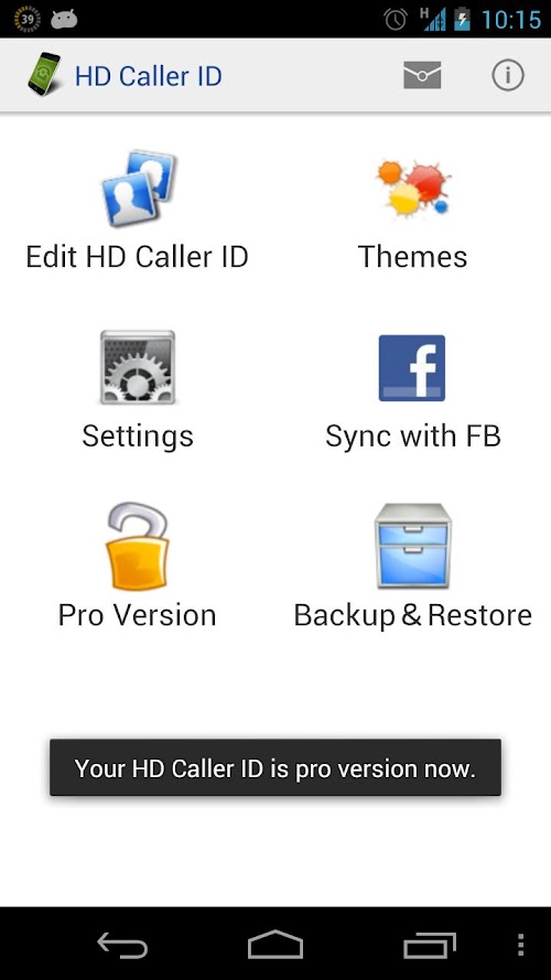 Android application HD Caller ID Pro Key screenshort