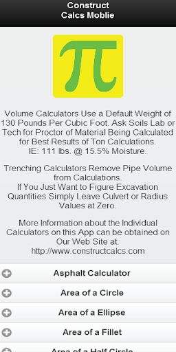 Construct Calcs Mobile