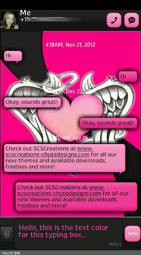 GO SMS - Angel Wings 2