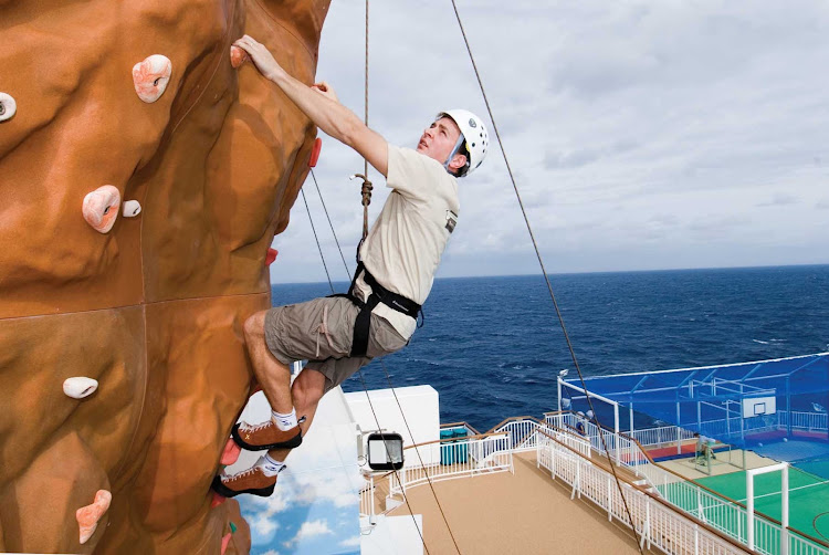 When you're ready to stretch your muscles and experience the thrill of climbing, head over to Norwegian Pearl's Climbing Wall.