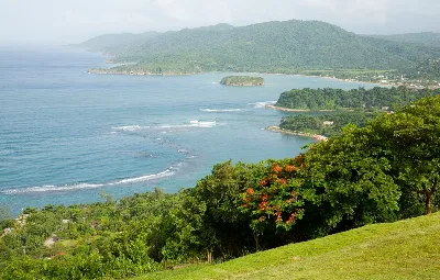 Atop Firefly Hill looking out at the view from the final home of playwright Sir Noël Coward in northeast Jamaica.