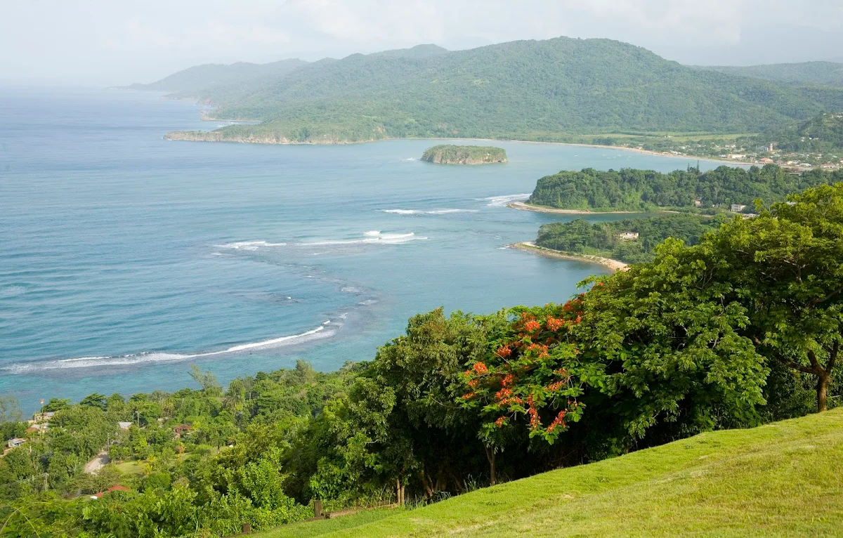 Firefly-Hill-lookout-Jamaica - Atop Firefly Hill looking out at the view from the final home of playwright Sir Noël Coward in northeast Jamaica.
