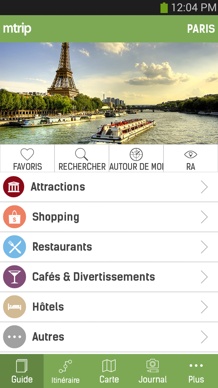 Android application Paris Travel Guide – mTrip screenshort