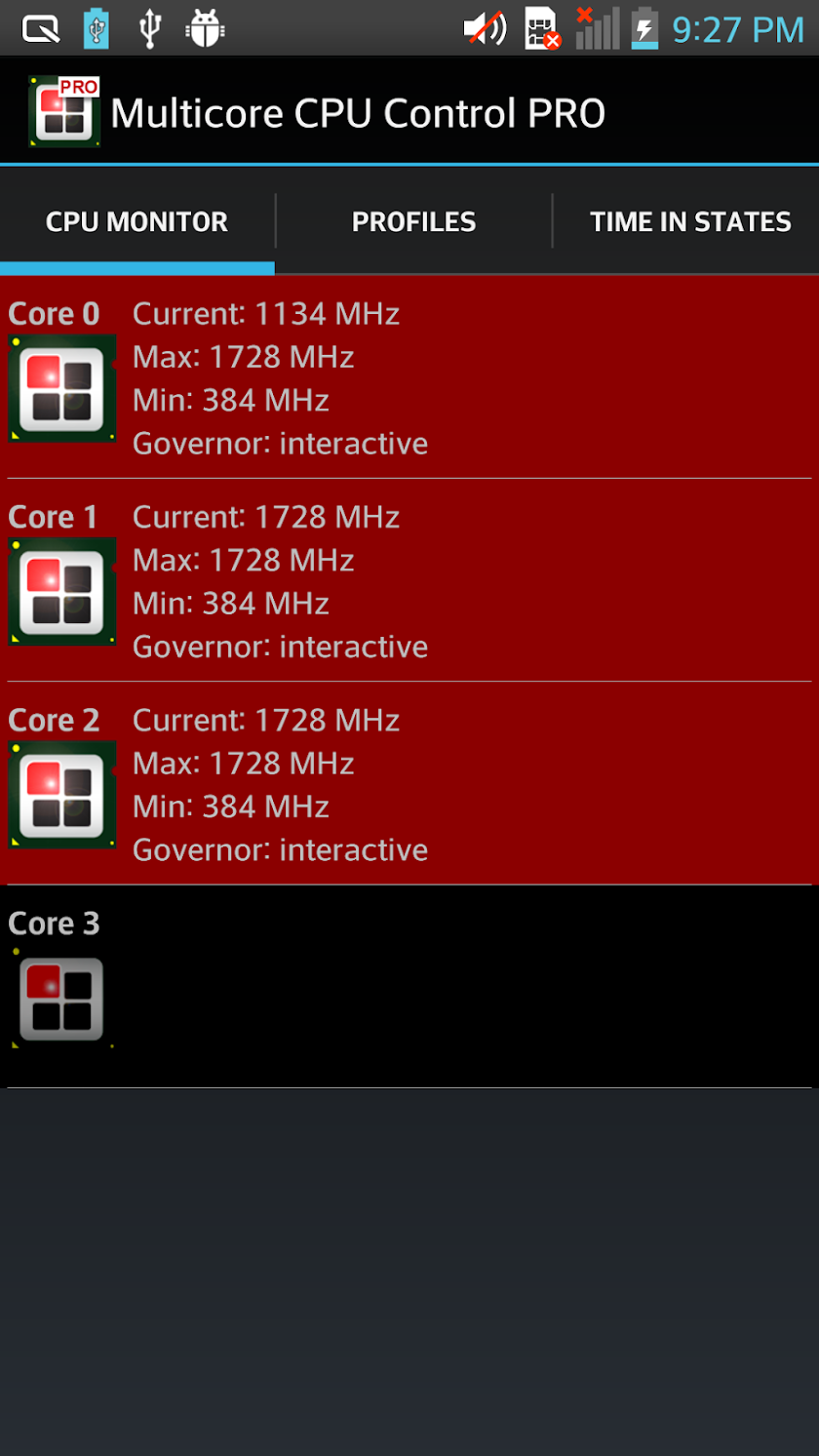 CPU Performance Control PRO Screen 1