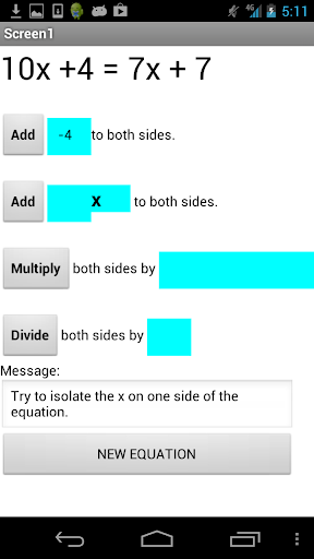 Algebra Equation Helper Free