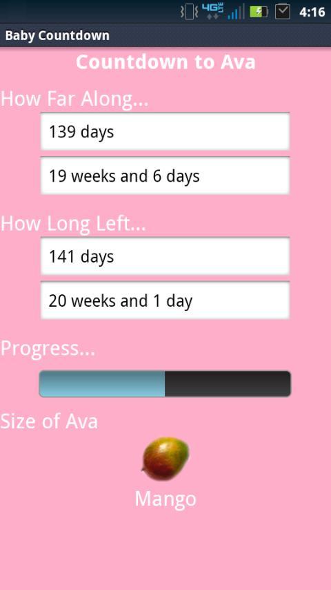 Android application Baby Countdown Pro screenshort