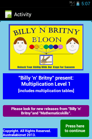 Multiplication Level 1 Free