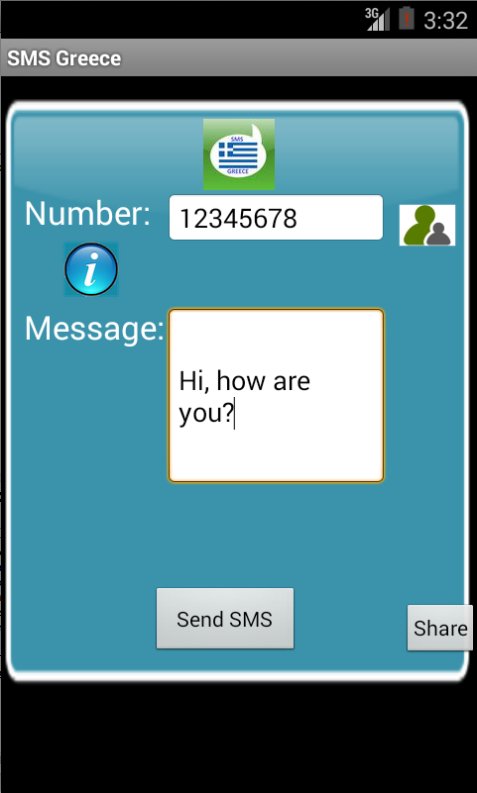 Android application Free SMS Greece screenshort