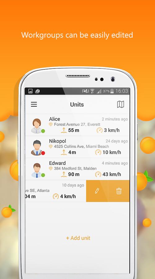 GPS-Trace Orange Screen 2