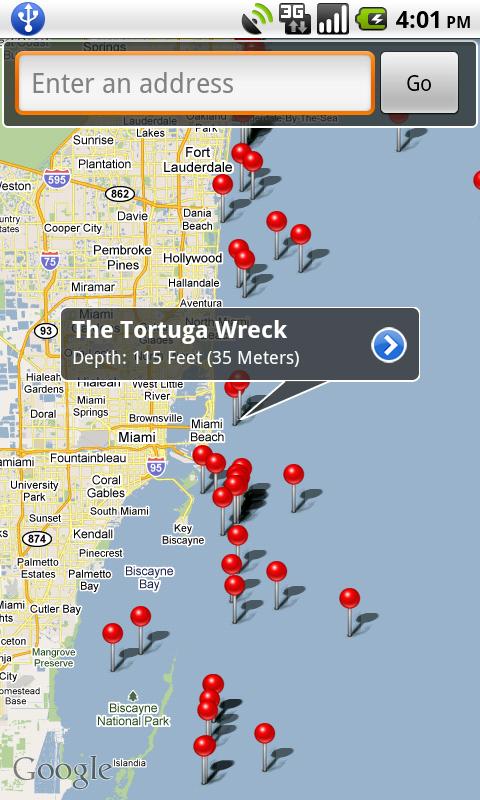Android application Dive Spots screenshort
