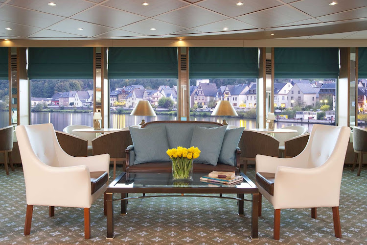 Guests will appreciate the sophisticated atmosphere as they travel aboard the River Empress on an luxury cruise of Europe.