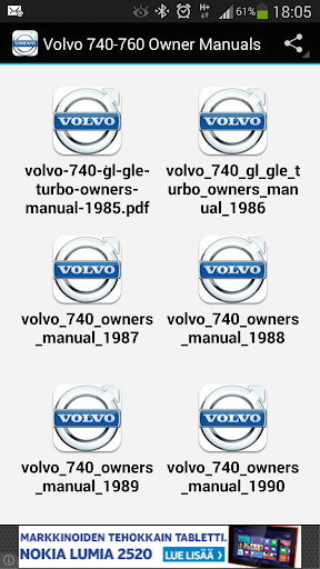 Volvo 740-760 Owner Manuals