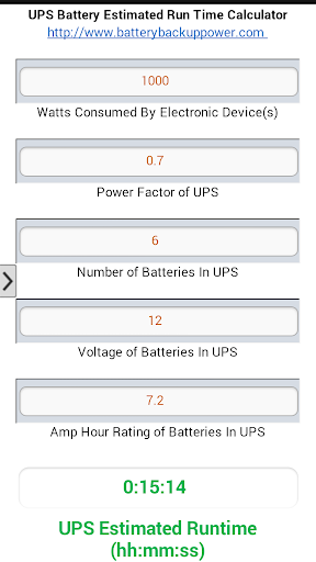 UPS Battery Run Time Estimator